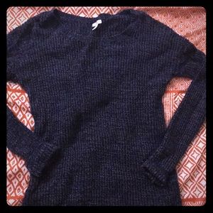 Long navy blue sweater